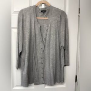 Premise 3x Grey Button Front Cardigan Sweater